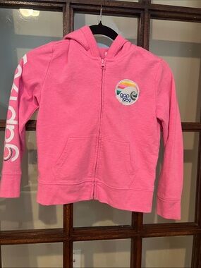 GAP Pink Zip-Up Hoodie with Rainbow Badge